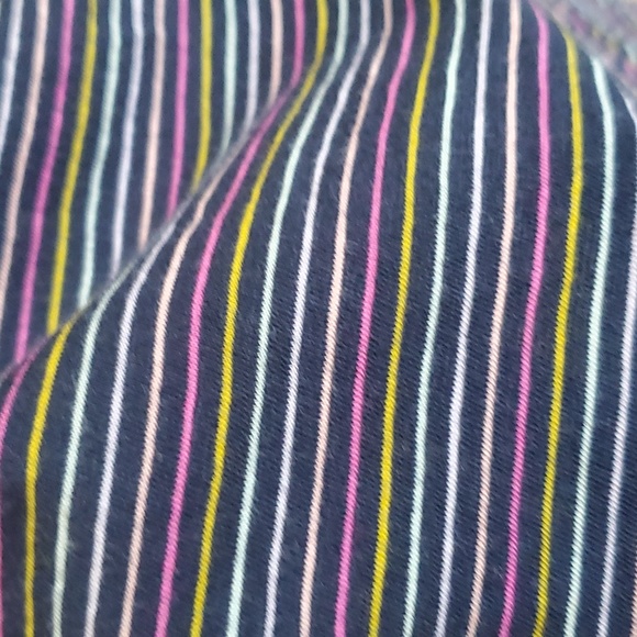 Loft Vintage Soft Rainbow Striped Puff Sleeve Top Woman M - Picture 4 of 8